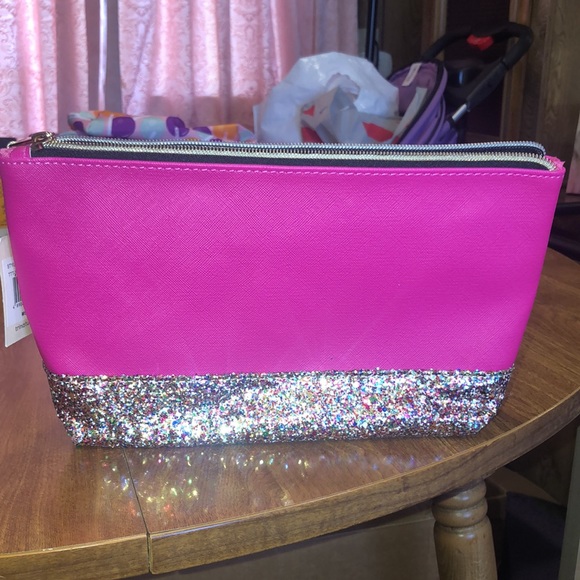 Trina Turk New Pink Glittery Trina Turk Sparkly Cosmetic Bag - Picture 4 of 14